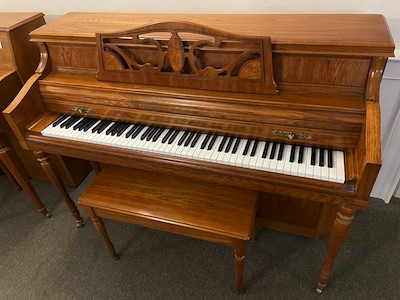 Wurlitzer Console Piano - Oak